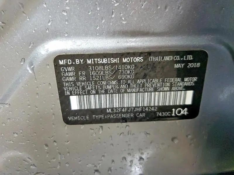 2018 MITSUBISHI MIRAGE G4 SE  