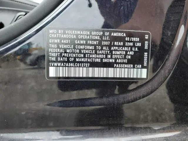 2020 VOLKSWAGEN PASSAT SE