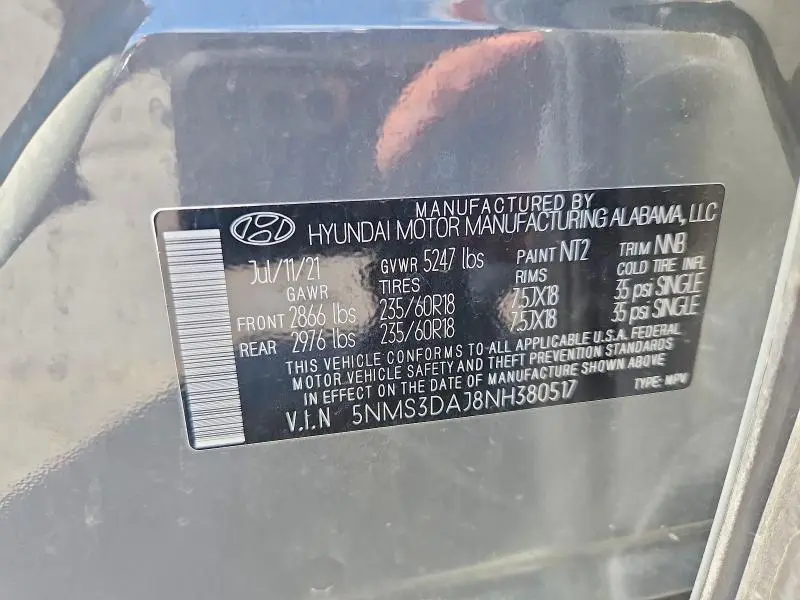 2022 HYUNDAI SANTA FE SEL  