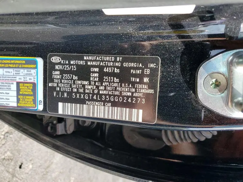 2016 KIA OPTIMA   
