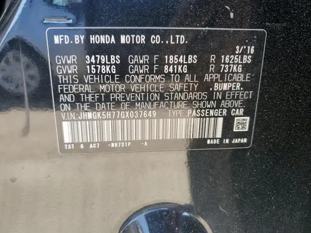 2016 HONDA FIT EX