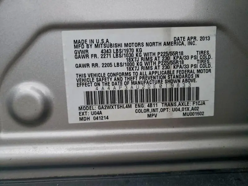 2013 MITSUBISHI OUTLANDER SPORT ES  