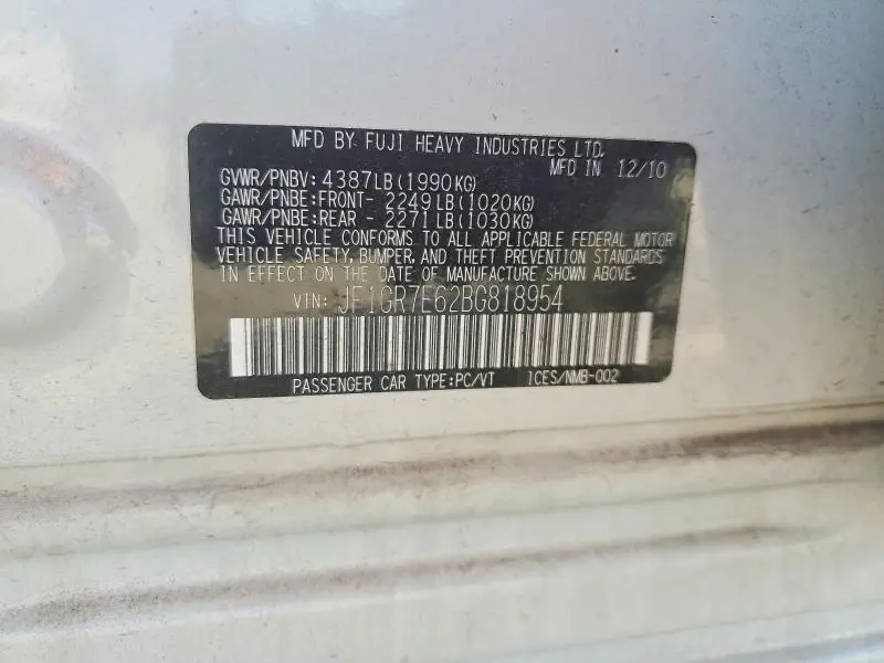 2011 SUBARU IMPREZA WRX  