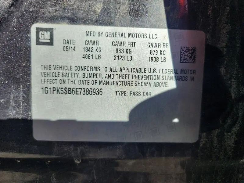 2014 CHEVROLET CRUZE LT  