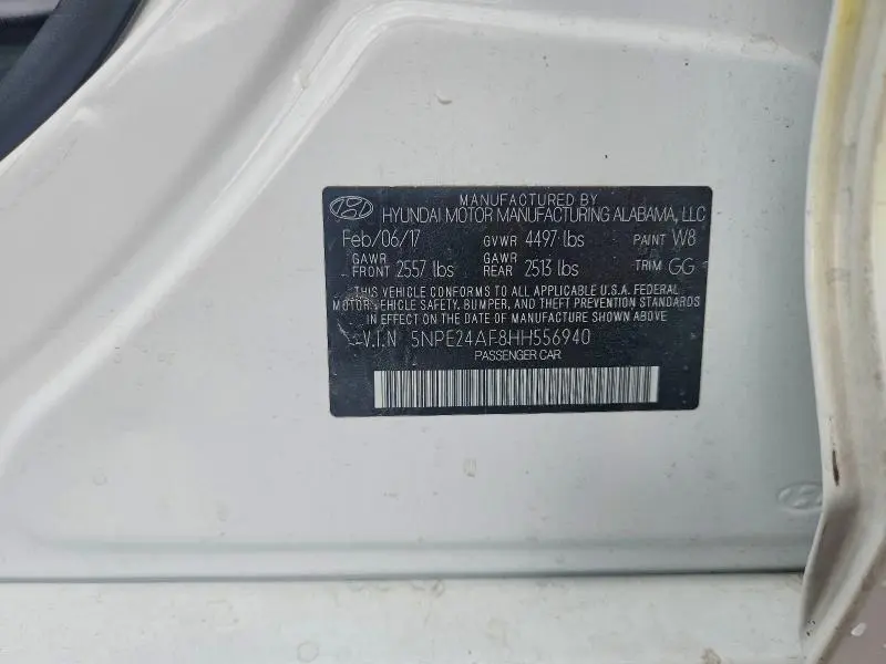2017 HYUNDAI SONATA SE  