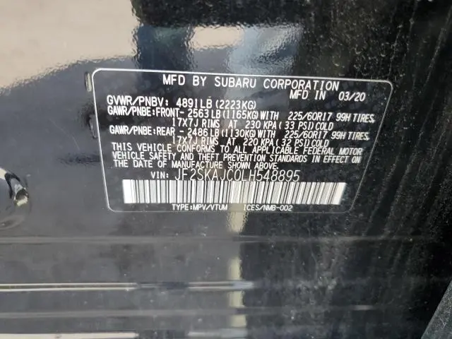2020 SUBARU FORESTER PREMIUM  