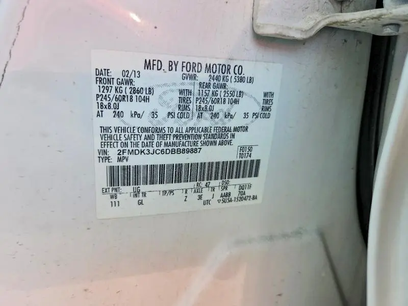 2013 FORD EDGE SEL  