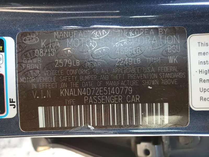 2014 KIA CADENZA PREMIUM  