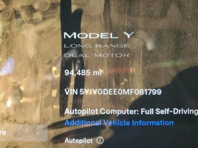 2021 TESLA MODEL Y   
