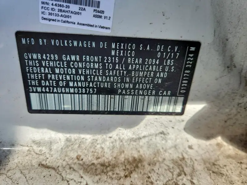 2017 VOLKSWAGEN GTI S/SE  