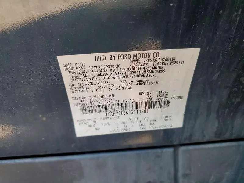 2014 FORD TAURUS SEL  