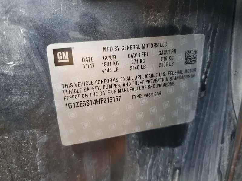 2017 CHEVROLET MALIBU LT  