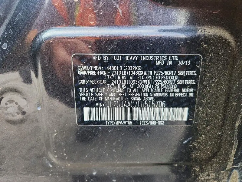 2014 SUBARU FORESTER 2.5I  
