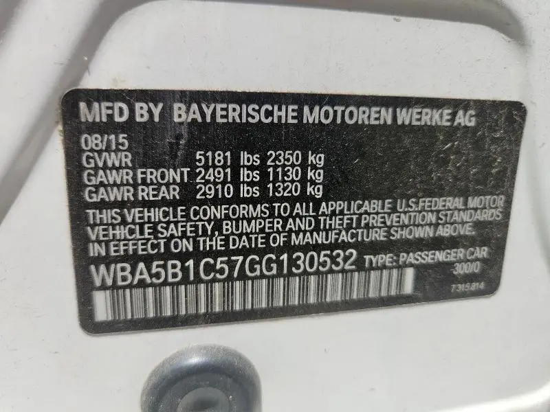 2016 BMW 535 I  