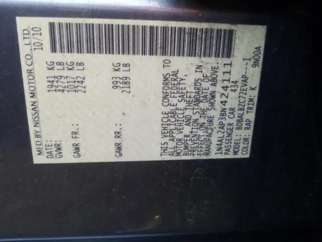2011 NISSAN ALTIMA BASE