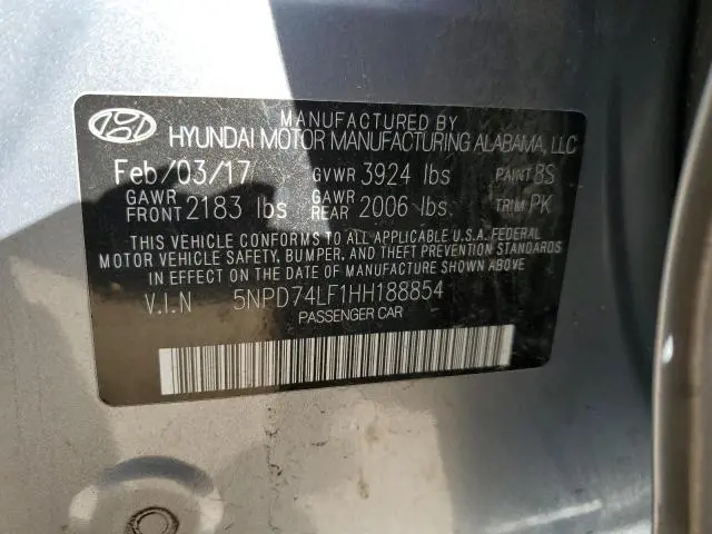 2017 HYUNDAI ELANTRA SE  