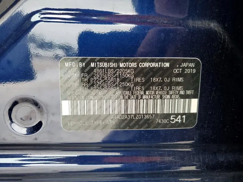 2020 MITSUBISHI OUTLANDER ES  