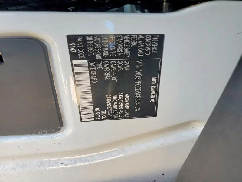 2019 MERCEDES-BENZ SPRINTER 2500/3500  
