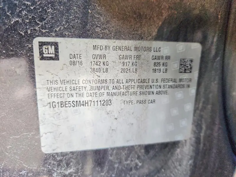 2017 CHEVROLET CRUZE LT  