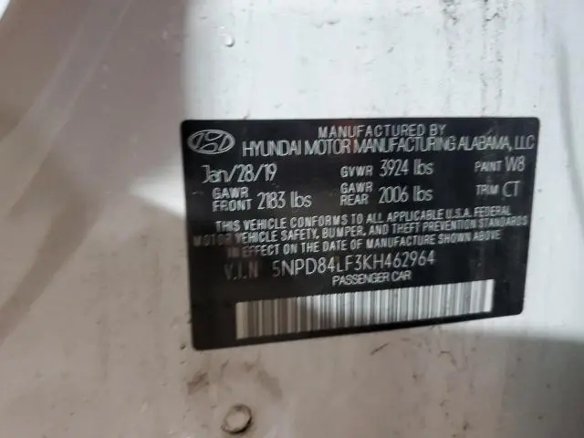 2019 HYUNDAI ELANTRA SEL  