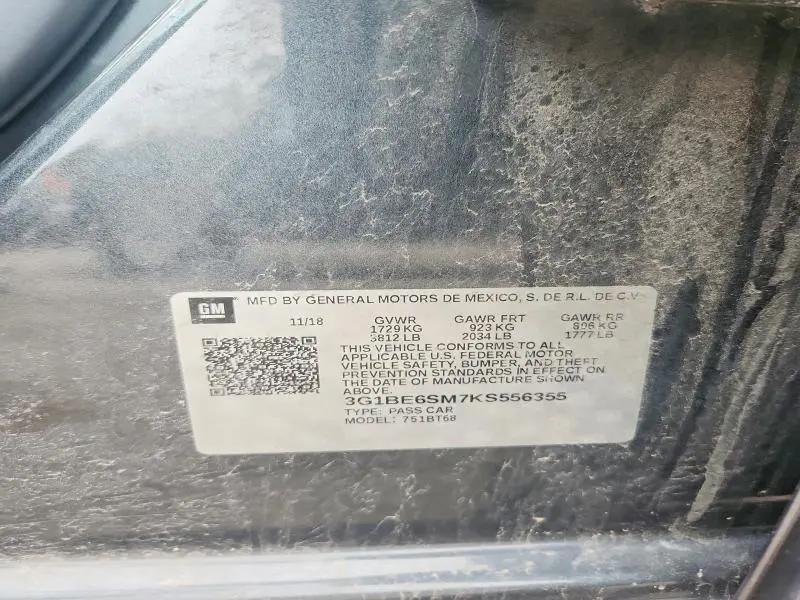 2019 CHEVROLET CRUZE LT  