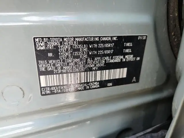 2020 TOYOTA RAV4 XLE  