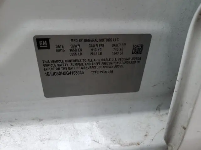 2016 CHEVROLET SONIC LT  