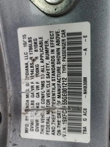 2016 HONDA CIVIC LX  