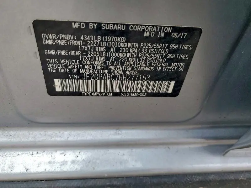 2017 SUBARU CROSSTREK PREMIUM  