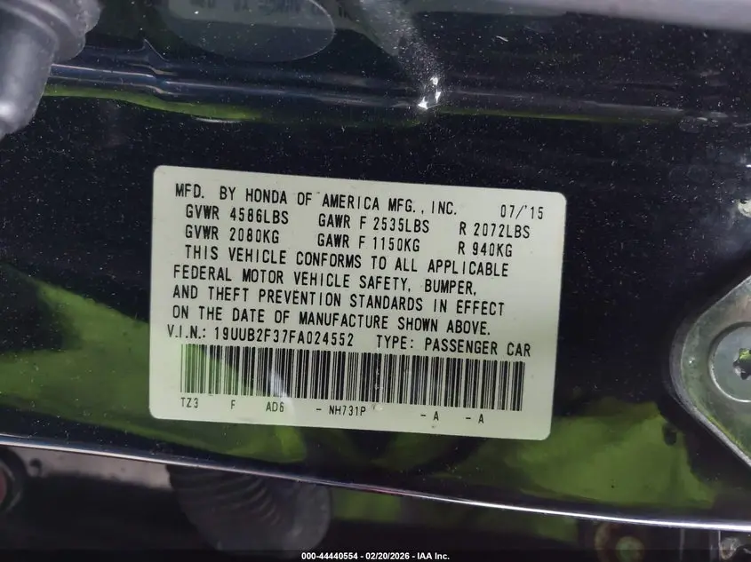 2015 ACURA TLX V6