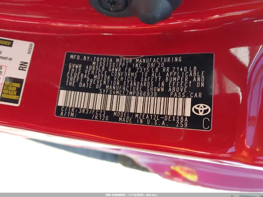 2021 TOYOTA COROLLA SE