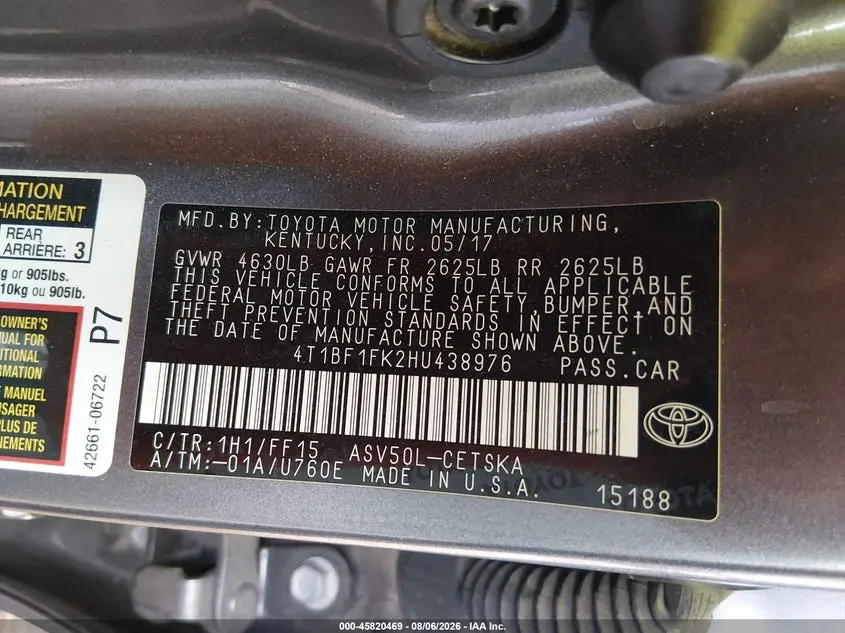 2017 TOYOTA CAMRY SE