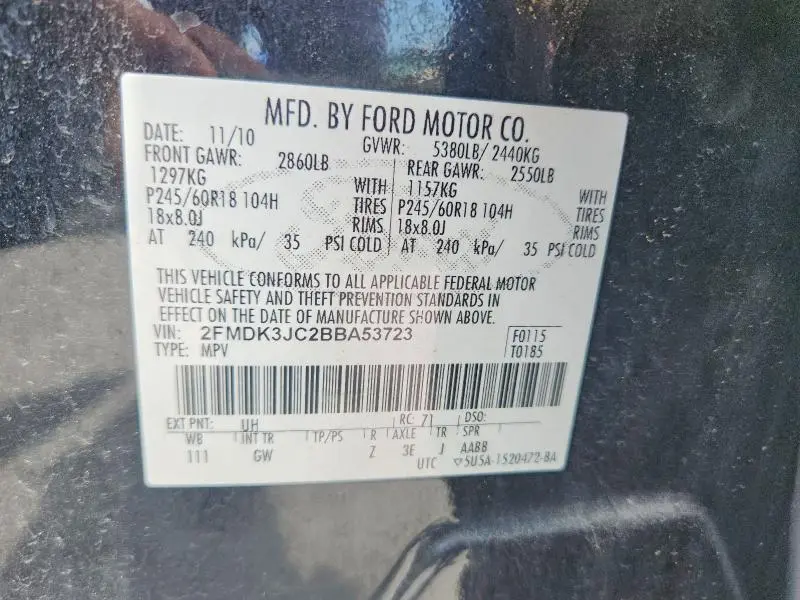 2011 FORD EDGE SEL  