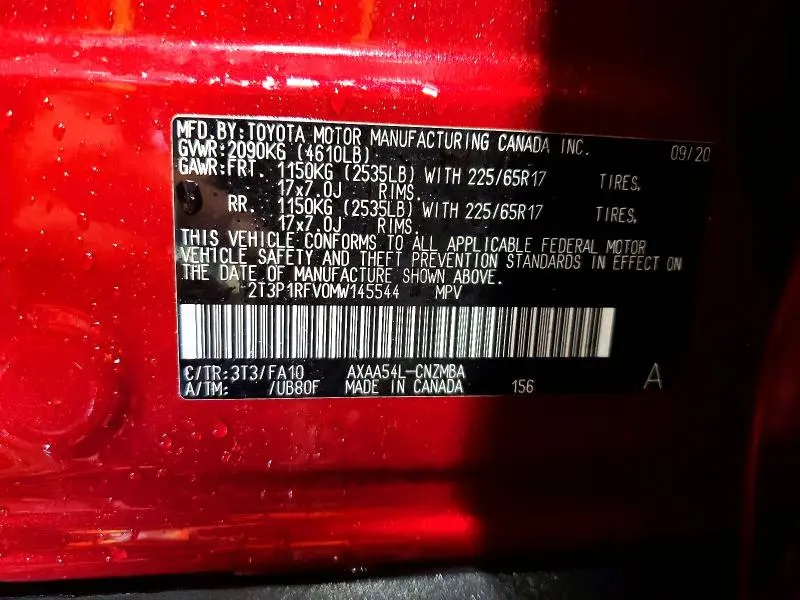 2021 TOYOTA RAV4 XLE  