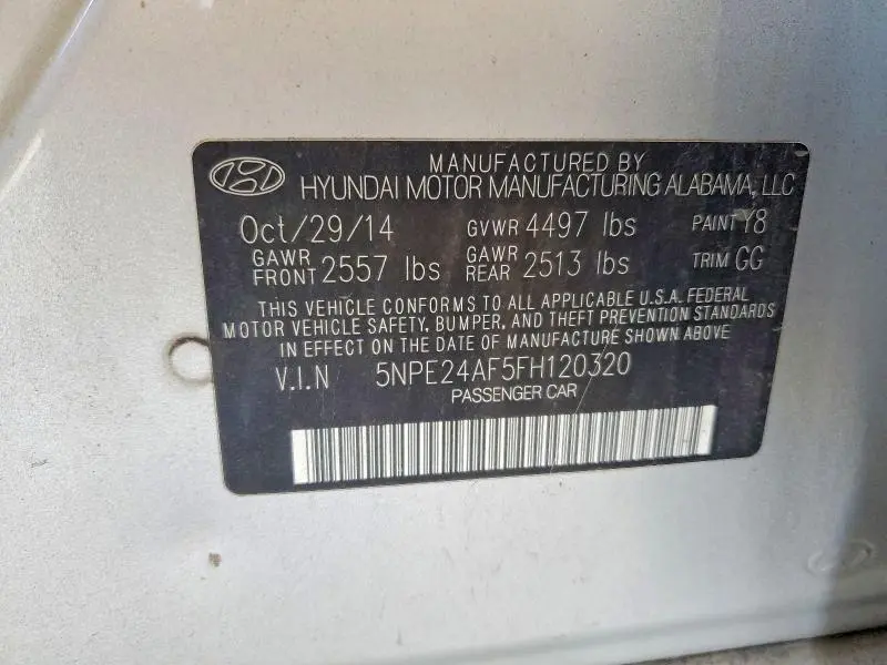 2015 HYUNDAI SONATA SE  