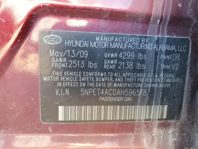 2010 HYUNDAI SONATA GLS