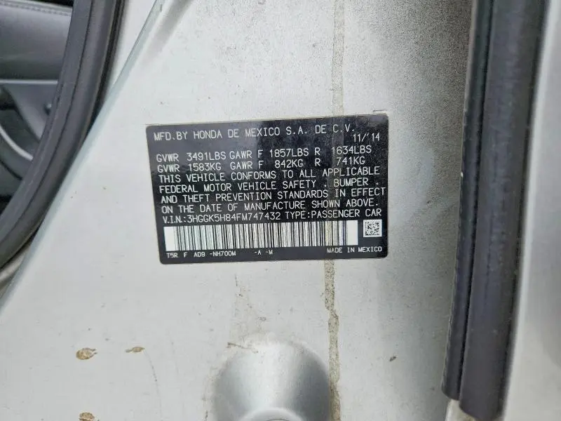 2015 HONDA FIT EX  