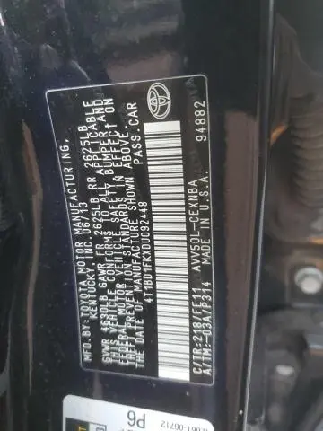 2013 TOYOTA CAMRY HYBRID  