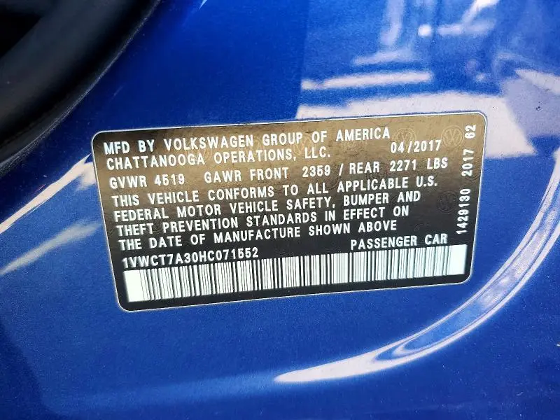 2017 VOLKSWAGEN PASSAT SEL PREMIUM  