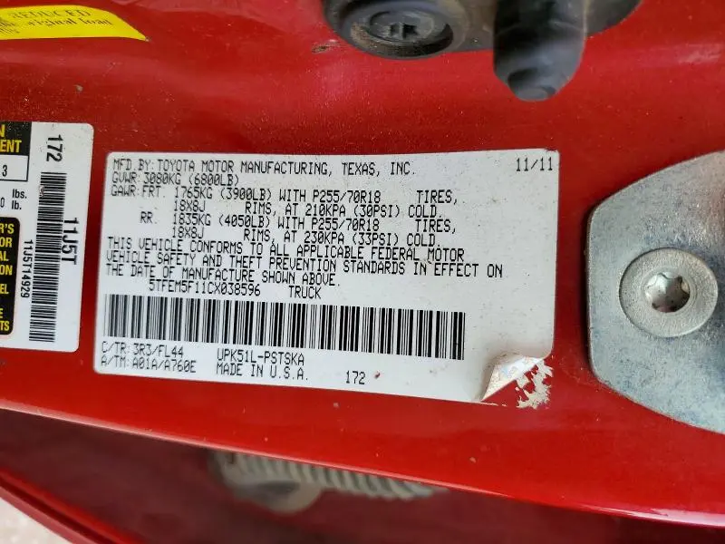 2012 TOYOTA TUNDRA CREWMAX SR5  