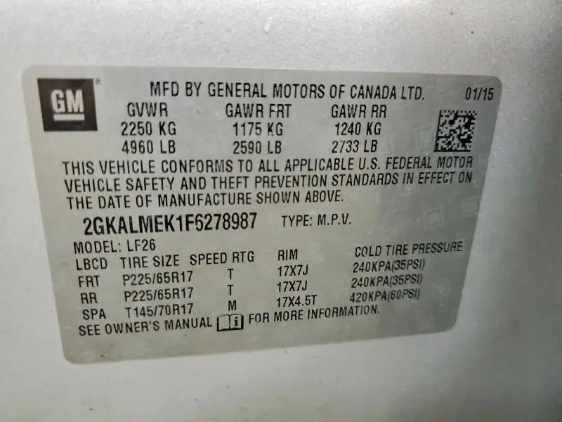2015 GMC TERRAIN SLE  