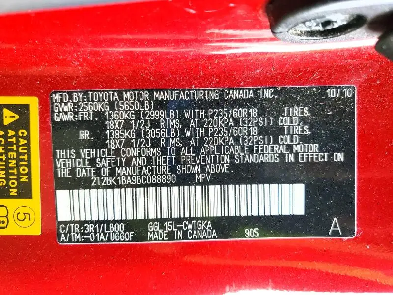 2011 LEXUS RX 350 BASE  
