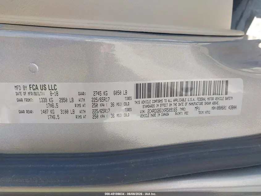 2019 DODGE GRAND CARAVAN SE