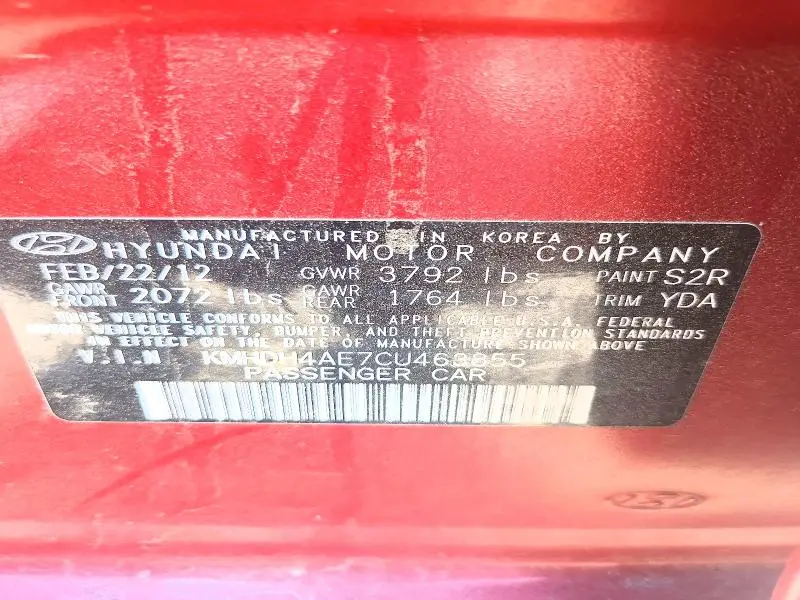 2012 HYUNDAI ELANTRA GLS  