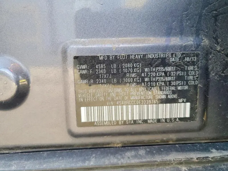 2014 SUBARU OUTBACK 2.5I PREMIUM  