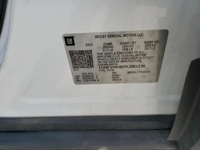 2019 CHEVROLET TRAVERSE LT  