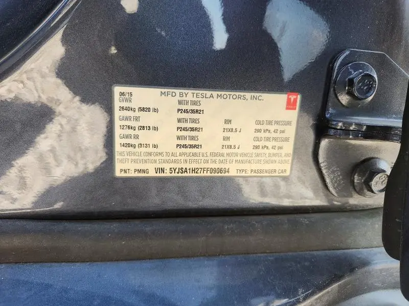 2015 TESLA MODEL S 85D  