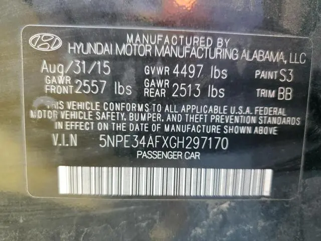 2016 HYUNDAI SONATA SPORT  