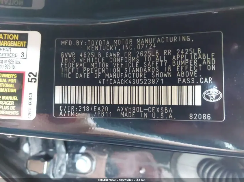 2025 TOYOTA CAMRY SE