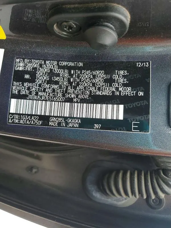 2014 TOYOTA 4RUNNER LIMITED  
